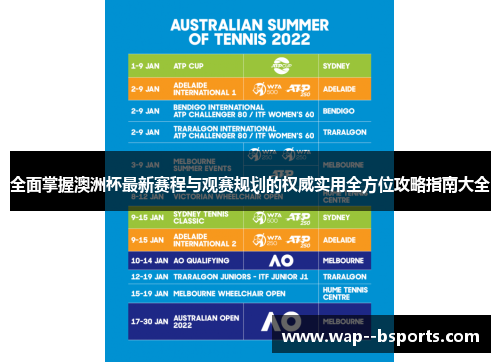 全面掌握澳洲杯最新赛程与观赛规划的权威实用全方位攻略指南大全 全面掌握澳洲杯最新赛程与观赛规划的权威实用全方位攻略指南大全